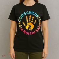 Gods Children Are Not For Sale Hand Prints T-Shirt thumb 4