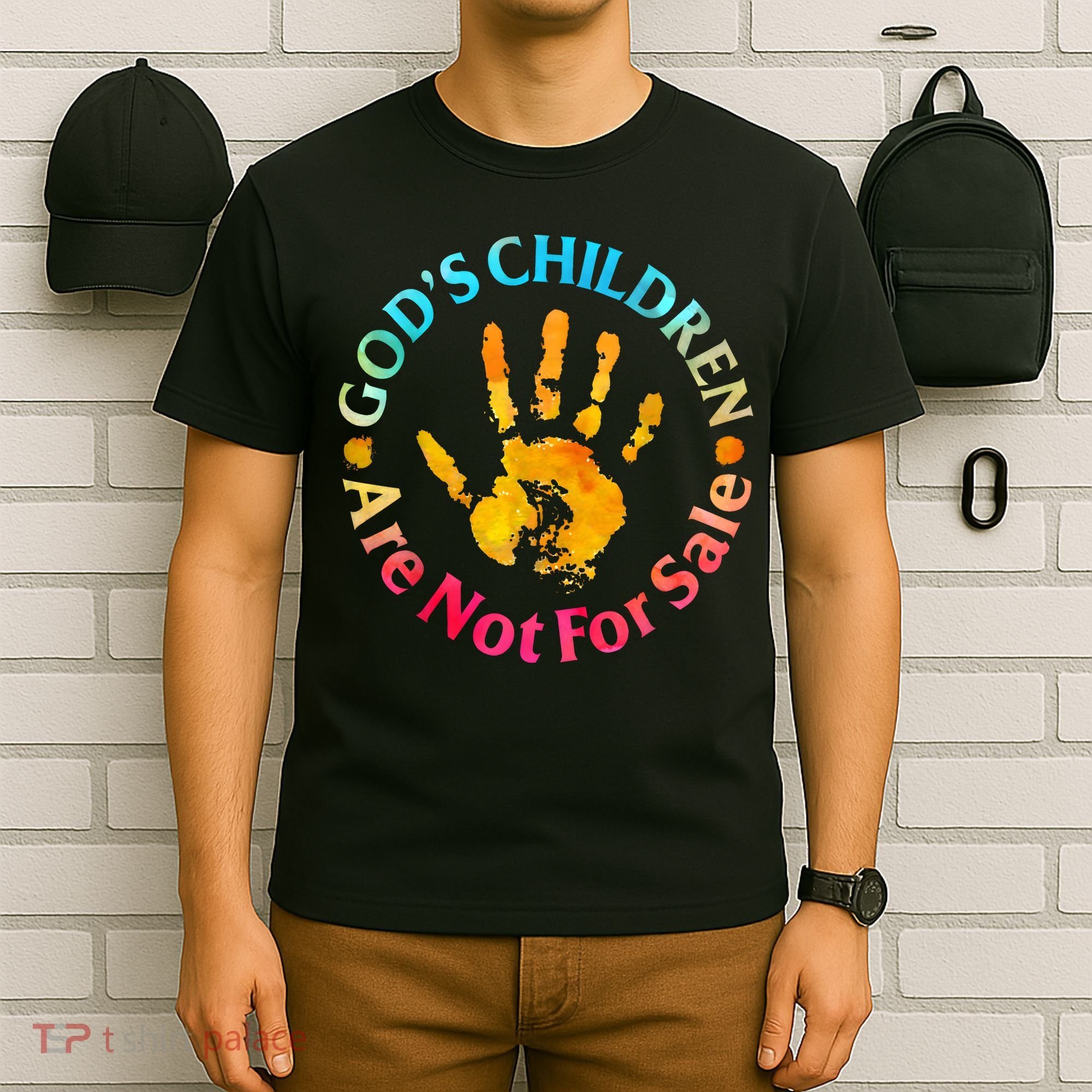 Gods Children Are Not For Sale Hand Prints T-Shirt