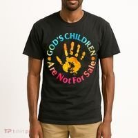 Gods Children Are Not For Sale Hand Prints Tall T-Shirt thumb 2