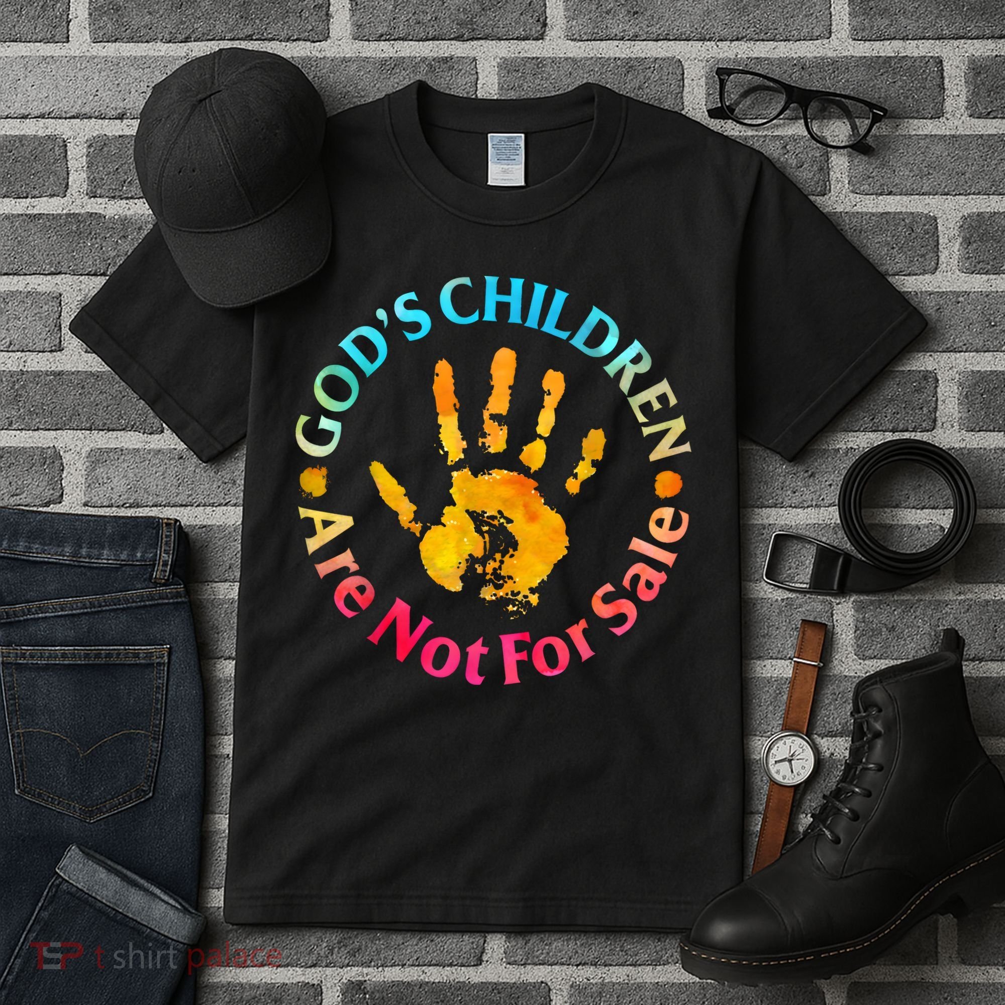 Gods Children Are Not For Sale Hand Prints Tall T-Shirt