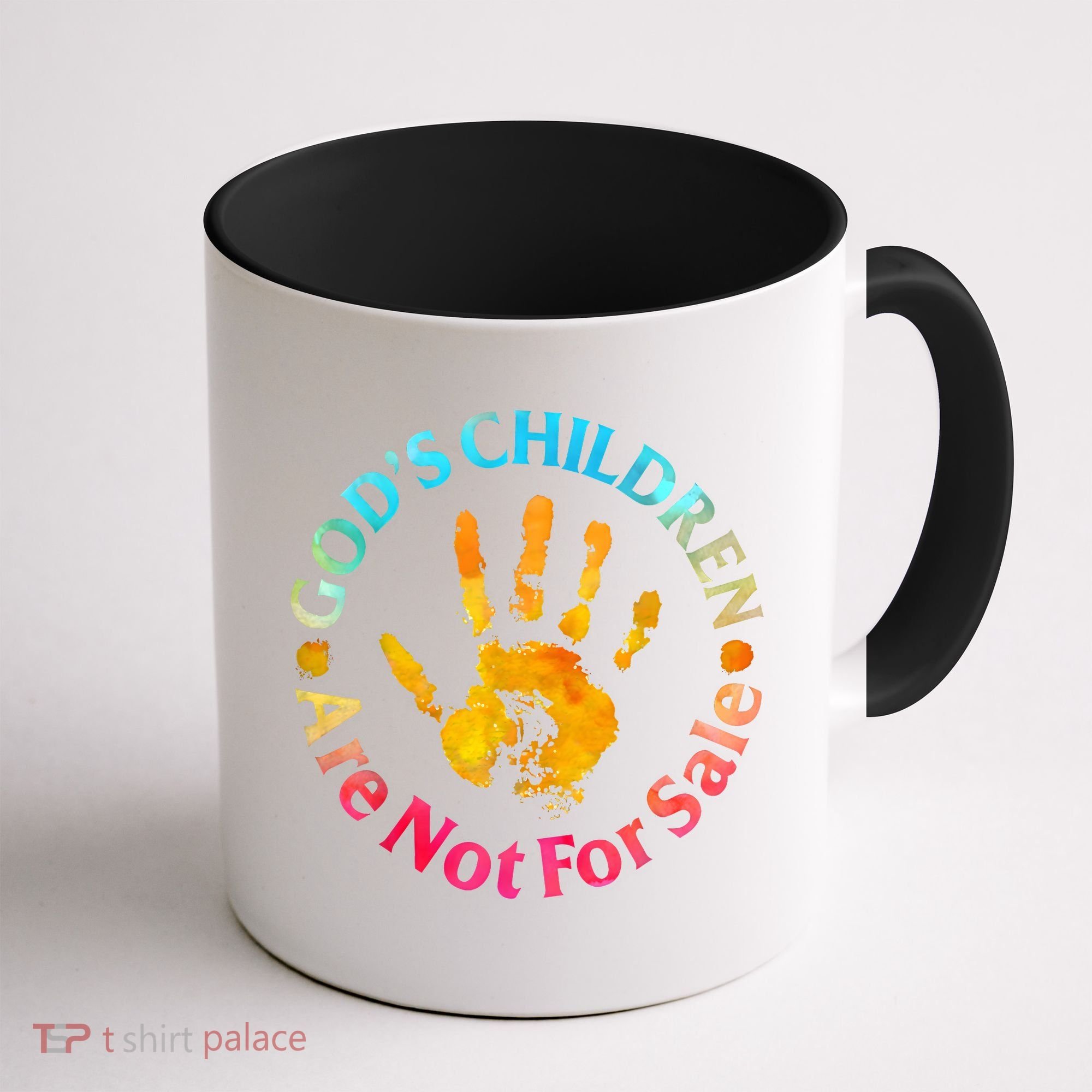 Gods Children Are Not For Sale Hand Prints Coffee Mug