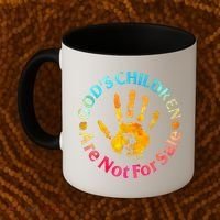 Gods Children Are Not For Sale Hand Prints Coffee Mug thumb 2