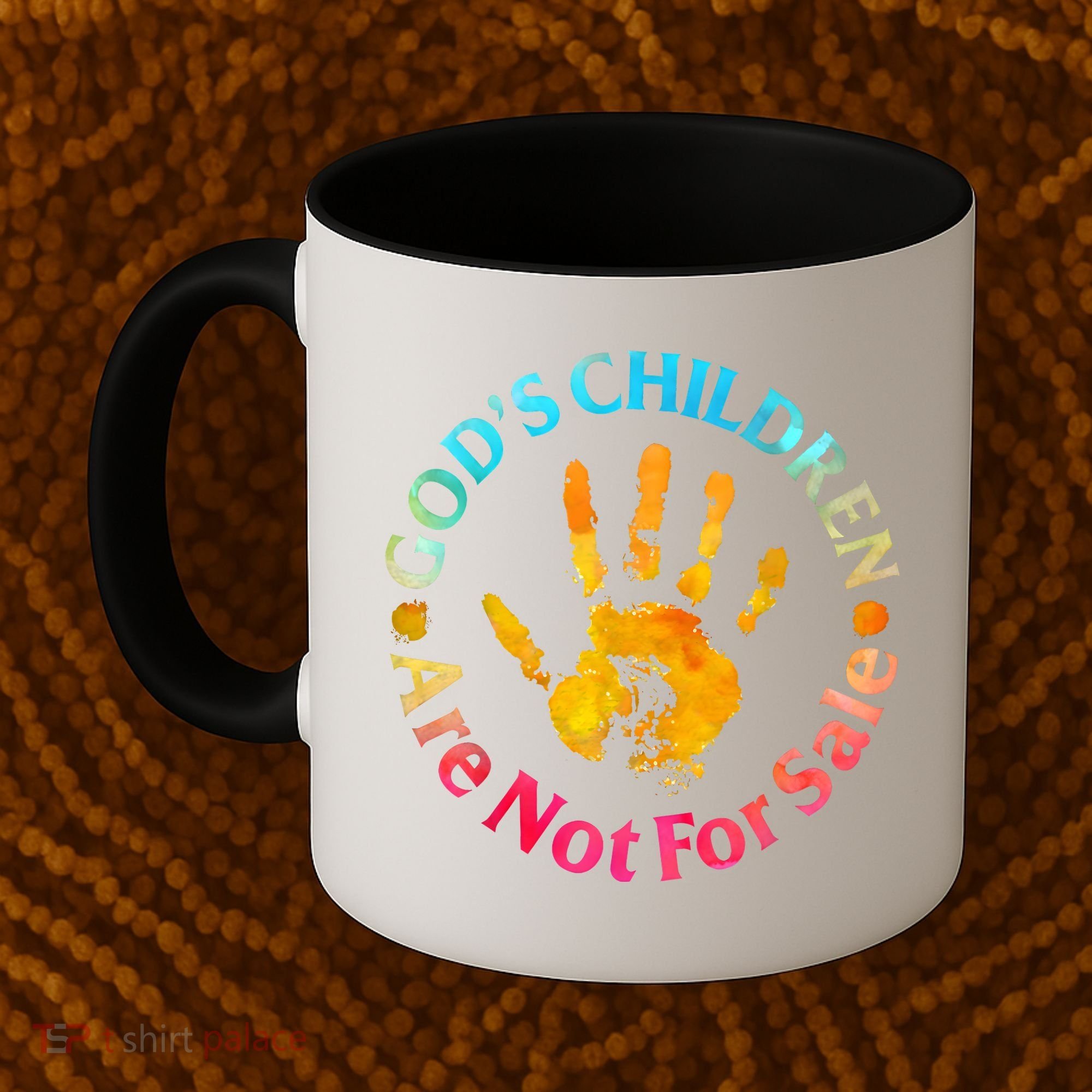 Gods Children Are Not For Sale Hand Prints Coffee Mug