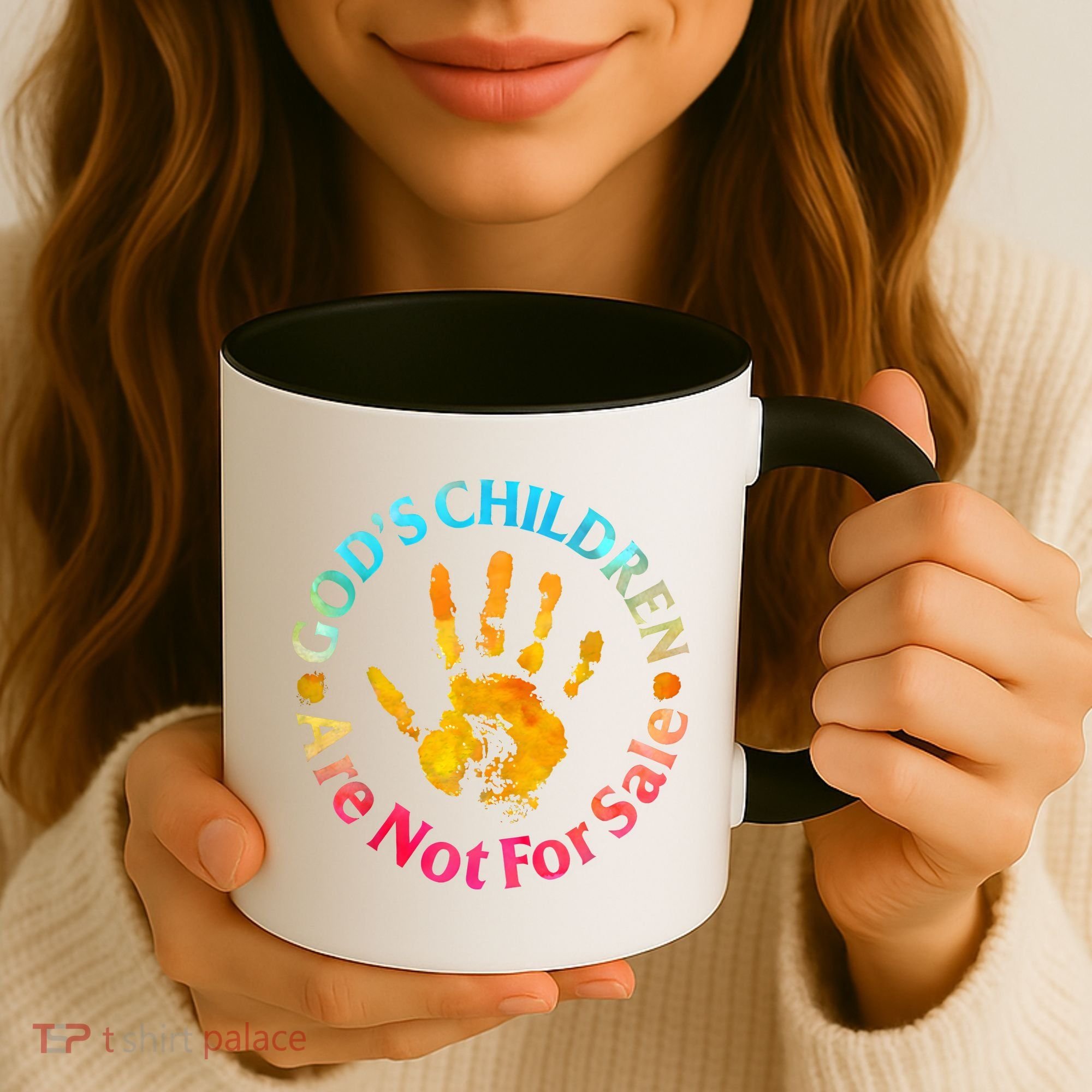 Gods Children Are Not For Sale Hand Prints Coffee Mug