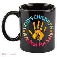 Gods Children Are Not For Sale Hand Prints 11oz C Handle Ceramic Mug thumb 2