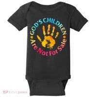 Gods Children Are Not For Sale Hand Prints Baby Bodysuit thumb 0
