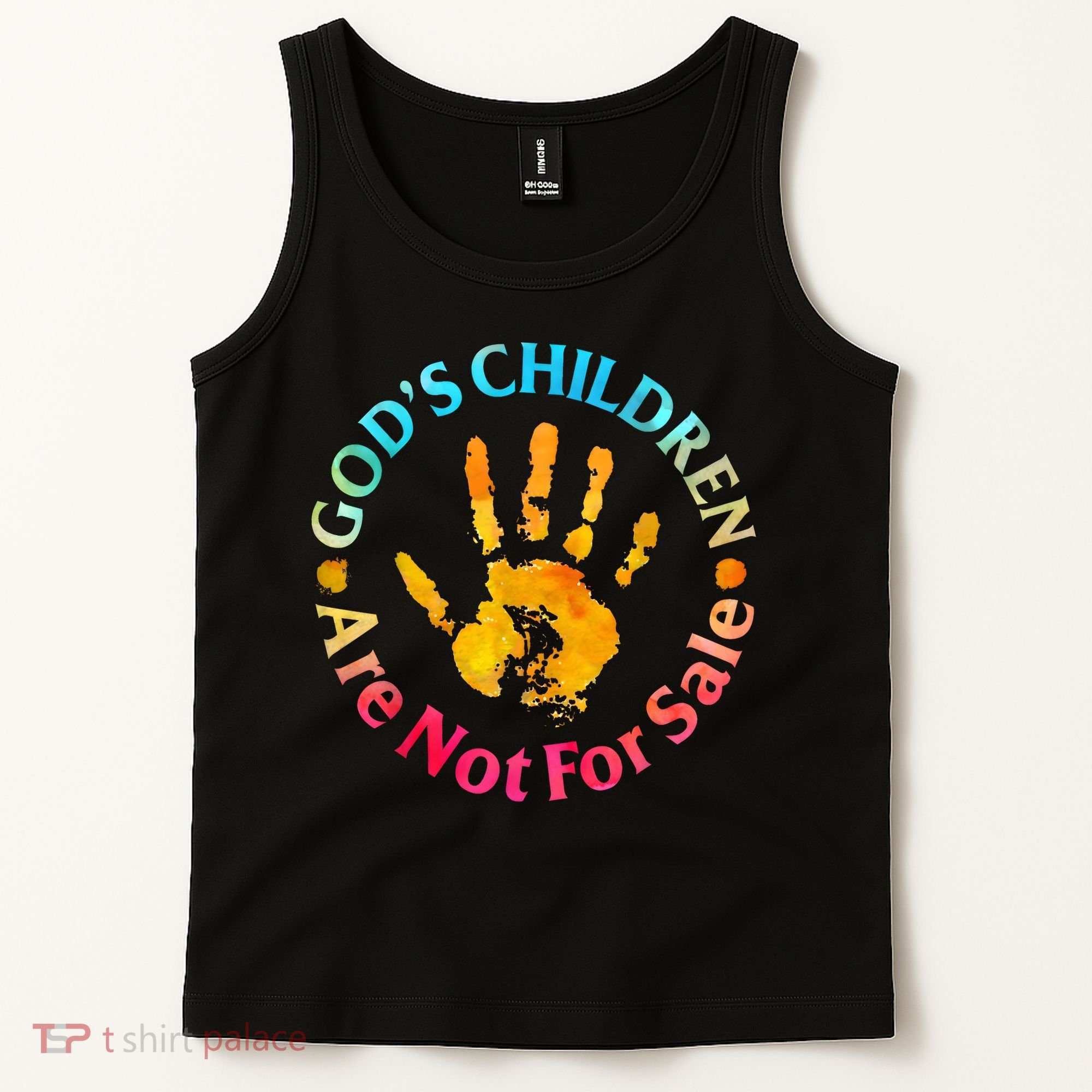 Gods Children Are Not For Sale Hand Prints Tank Top