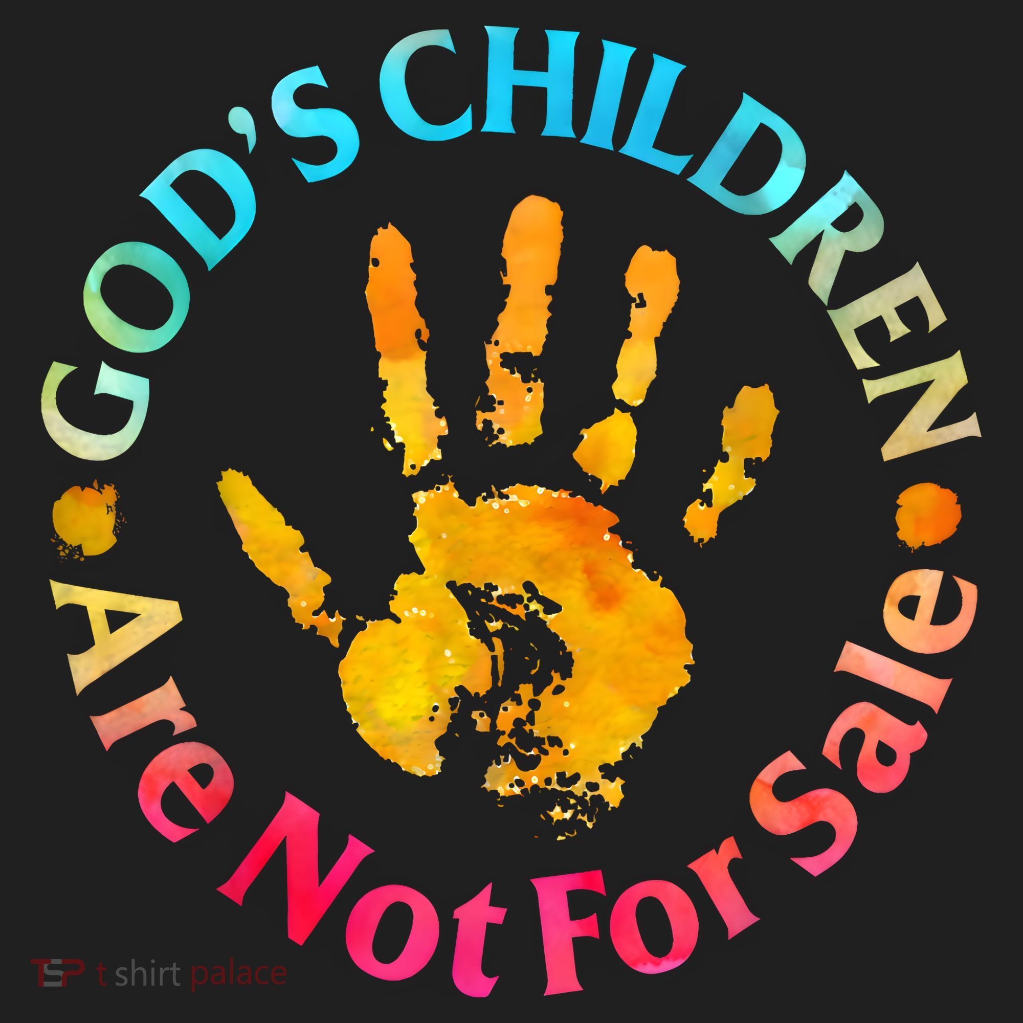 Gods Children Are Not For Sale Hand Prints Golf Towel