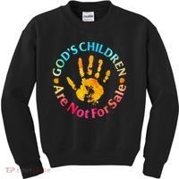 Gods Children Are Not For Sale Hand Prints Kids Sweatshirt thumb 0