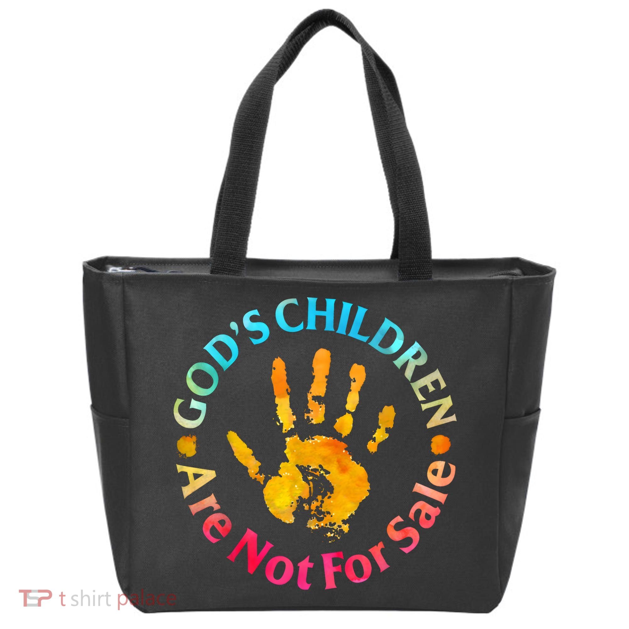 Gods Children Are Not For Sale Hand Prints Tote Bag