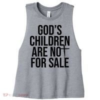 Gods Children Are Not For Sale Cross Women's Racerback Cropped Tank thumb 0
