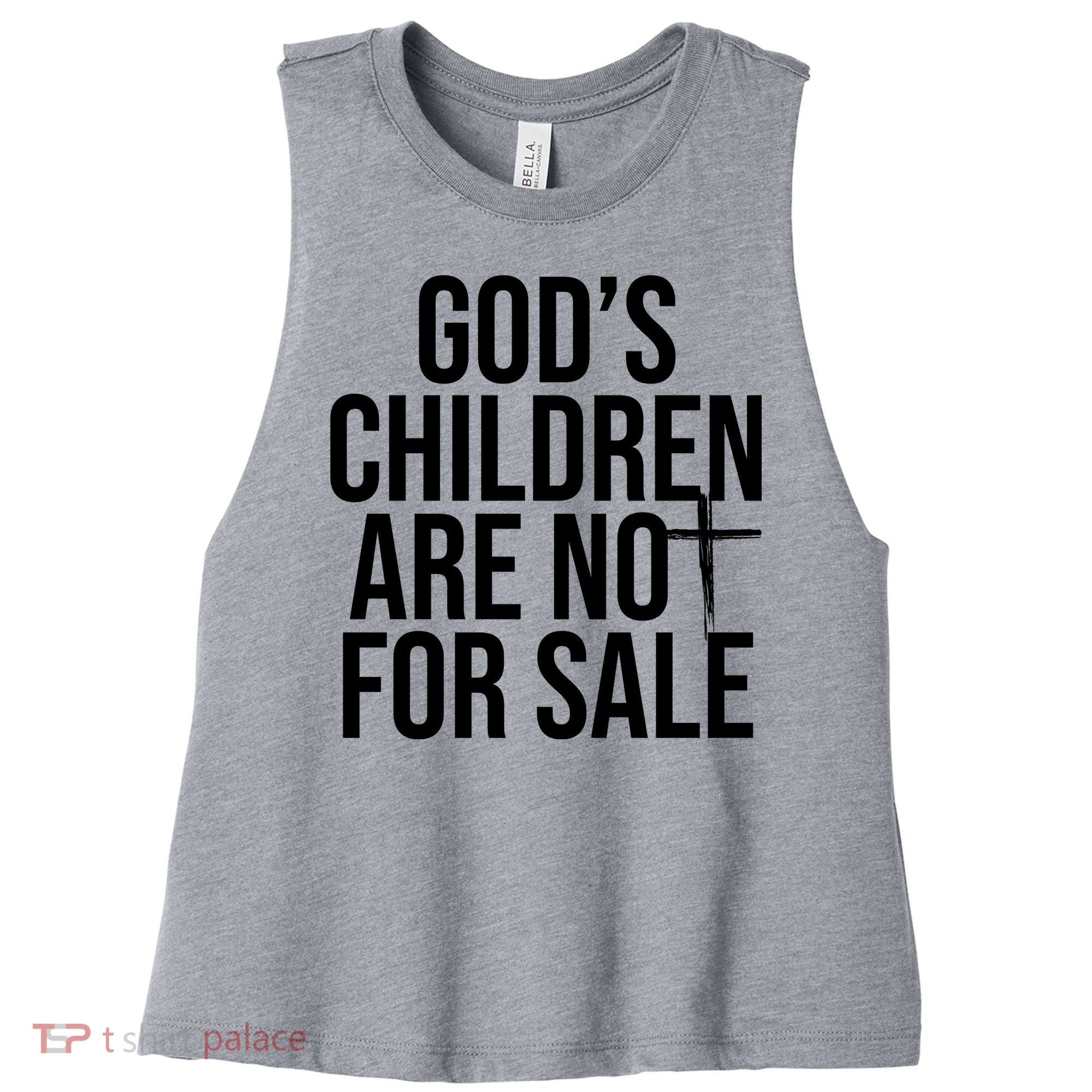 Gods Children Are Not For Sale Cross Women's Racerback Cropped Tank