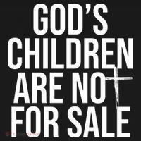 Gods Children Are Not For Sale Cross Flat Bill Trucker Hat thumb 2