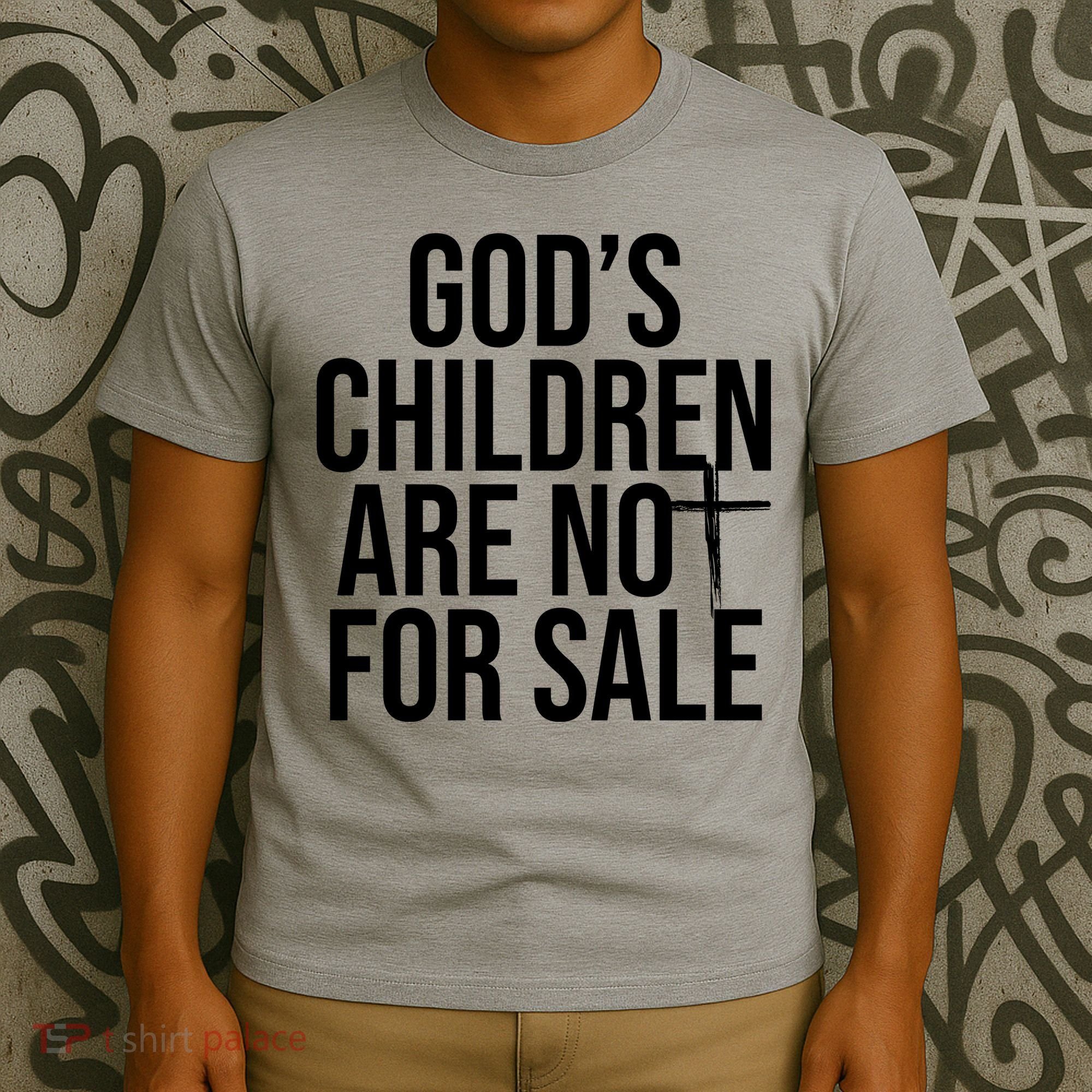 Gods Children Are Not For Sale Cross T-Shirt
