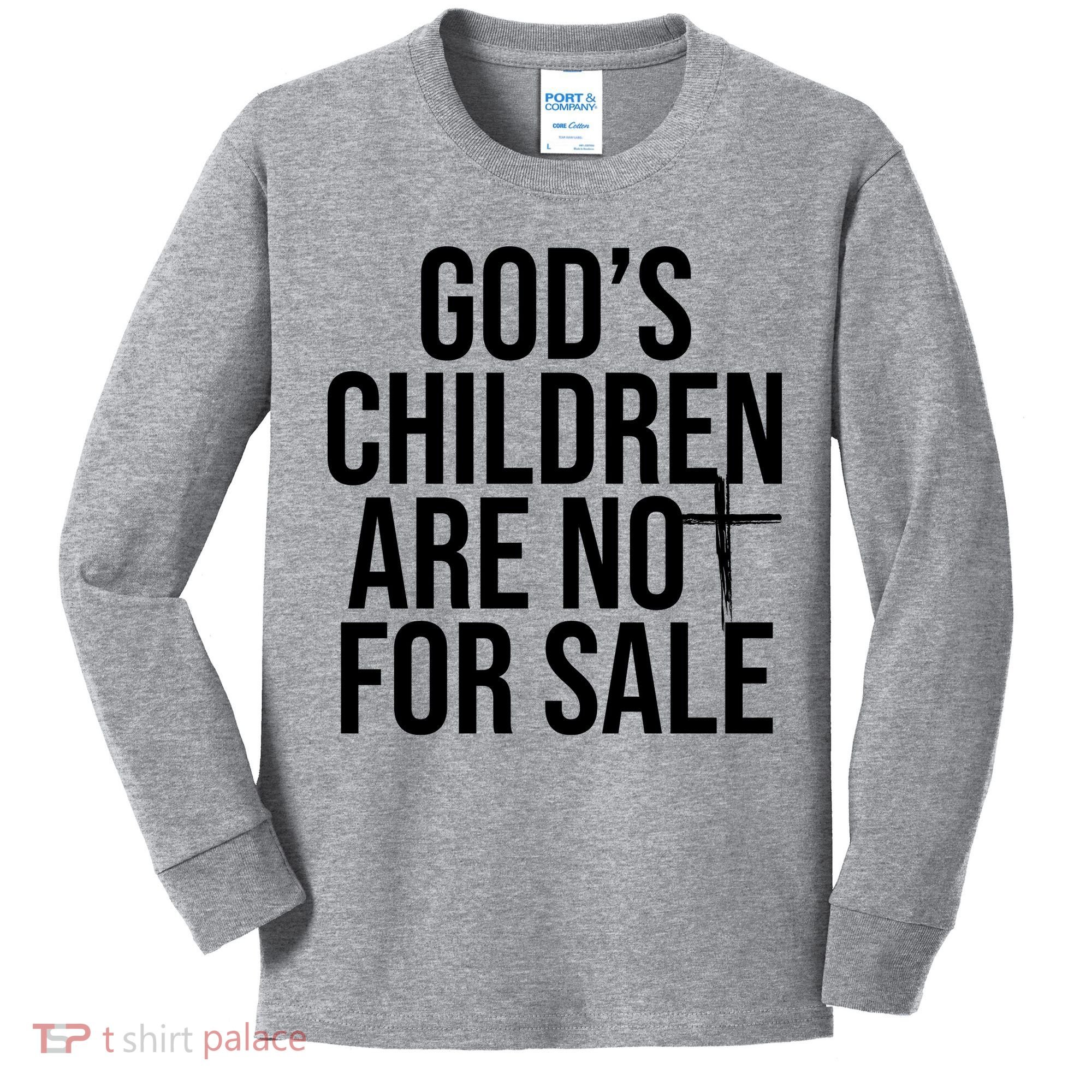 Gods Children Are Not For Sale Cross Kids Long Sleeve Shirt