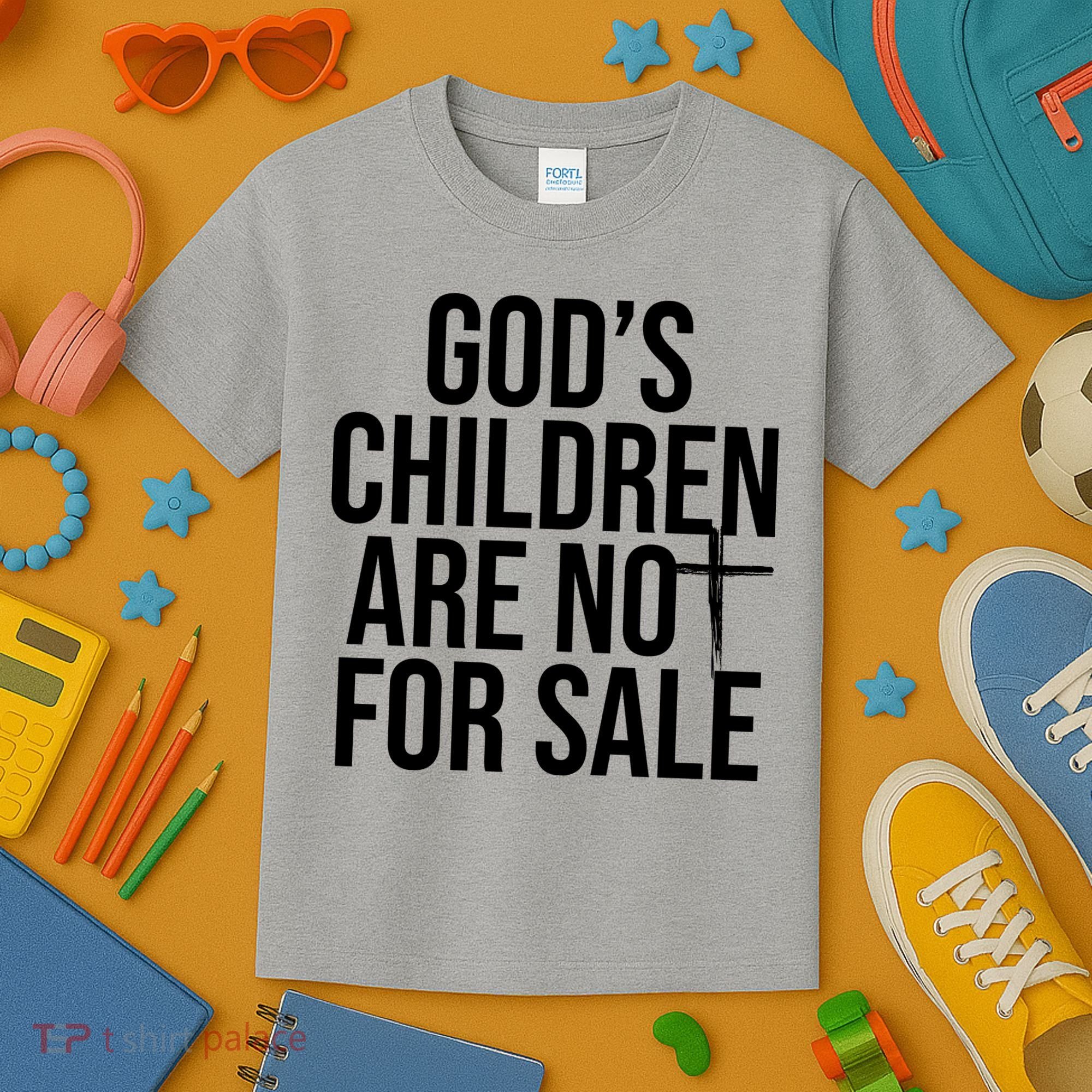 Gods Children Are Not For Sale Cross Kids T-Shirt