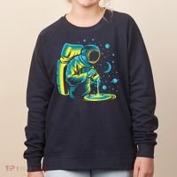 Galaxy Coffee Astronaut Pouring Coffee Women's Sweatshirt thumb 0