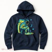 Galaxy Coffee Astronaut Pouring Coffee Hoodie thumb 0