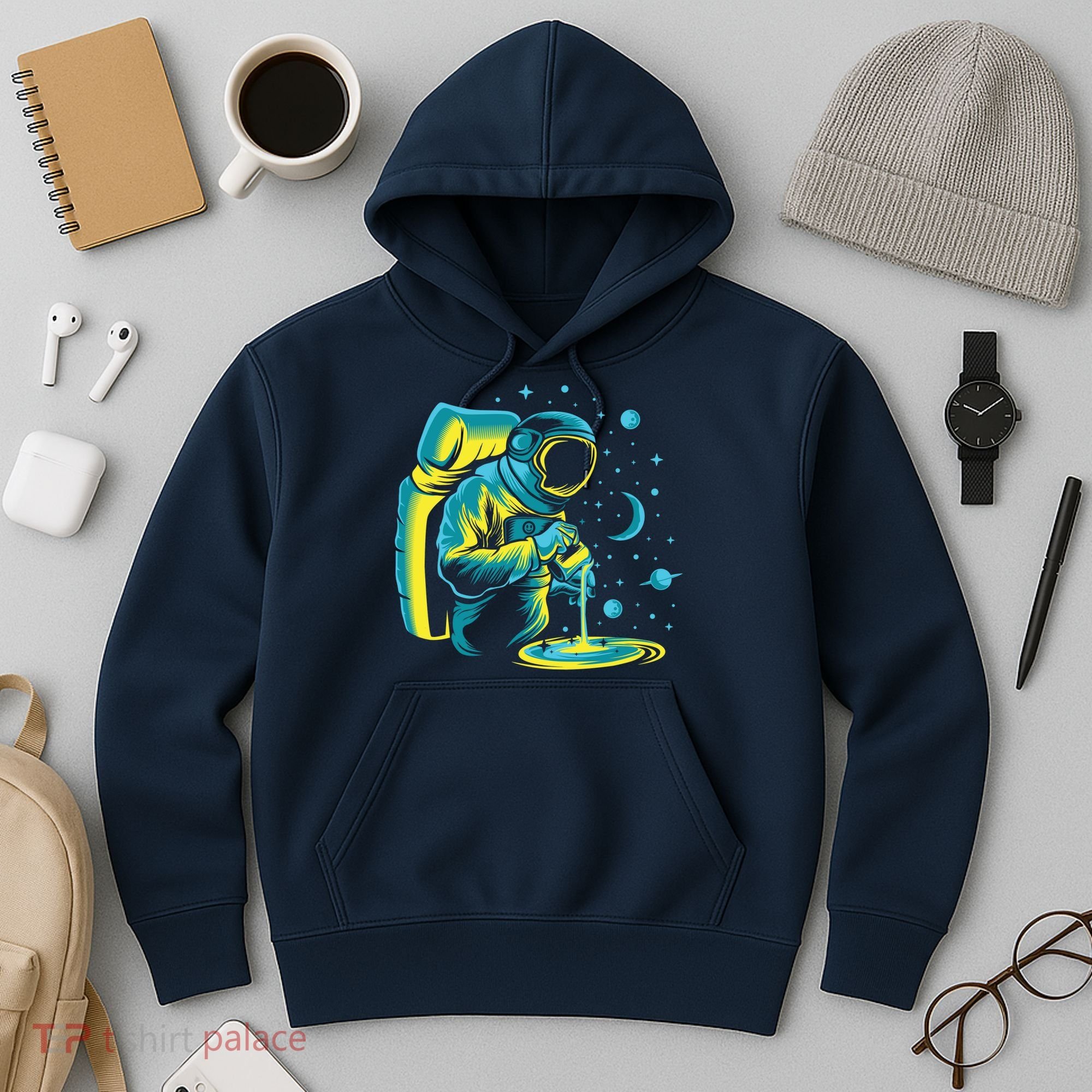 Galaxy Coffee Astronaut Pouring Coffee Hoodie