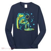 Galaxy Coffee Astronaut Pouring Coffee Long Sleeve Shirt thumb 0