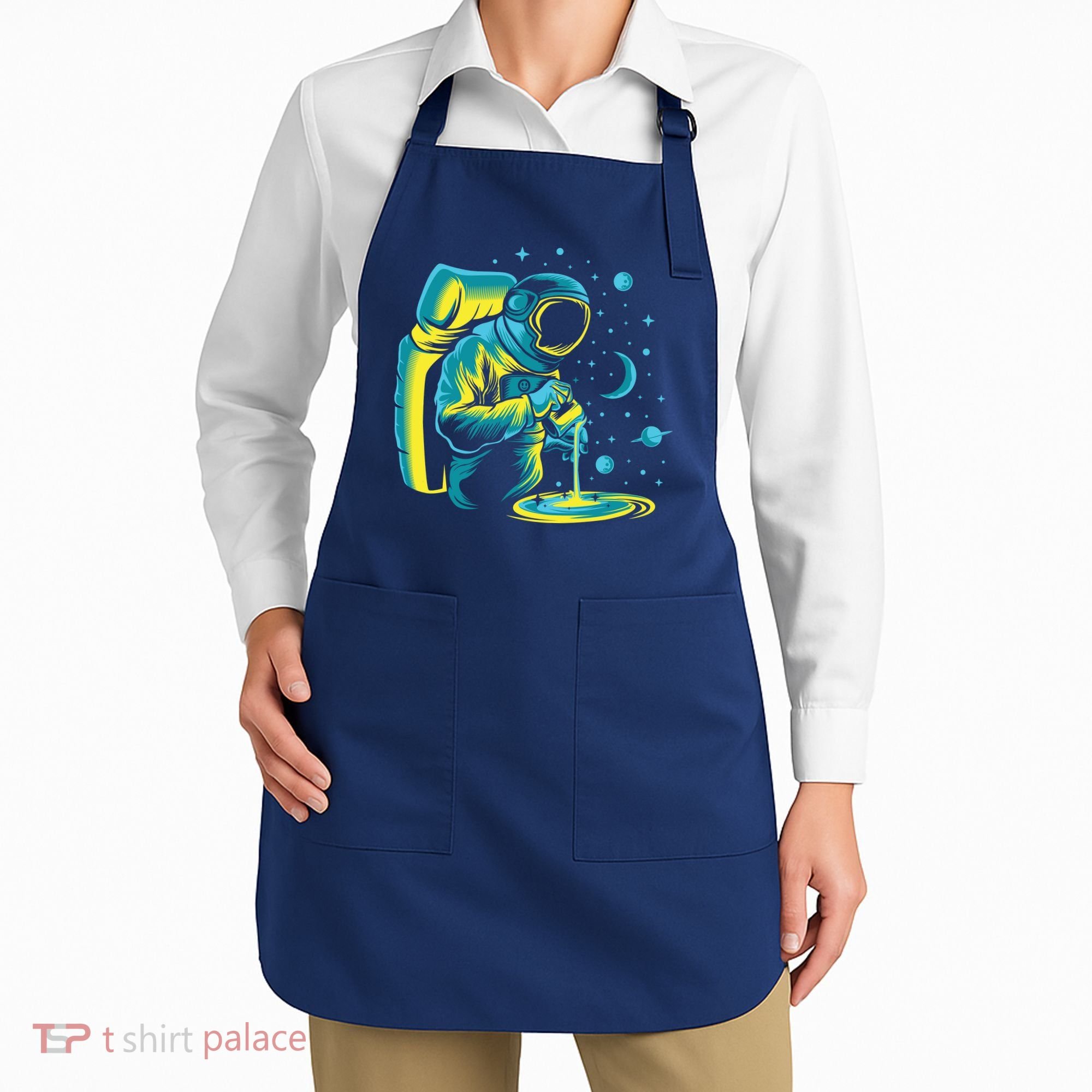 Galaxy Coffee Astronaut Pouring Coffee Apron
