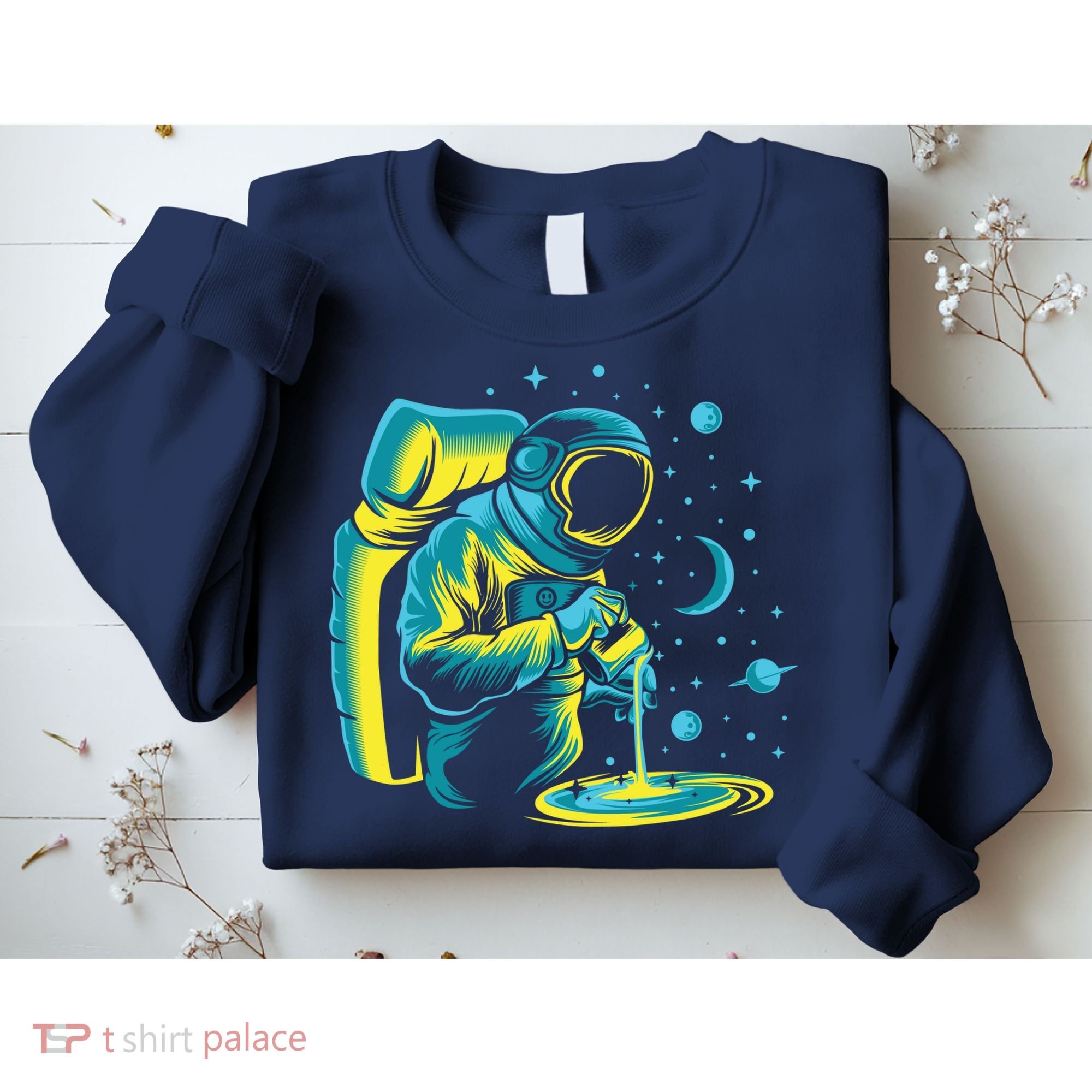 Galaxy Coffee Astronaut Pouring Coffee Sweatshirt