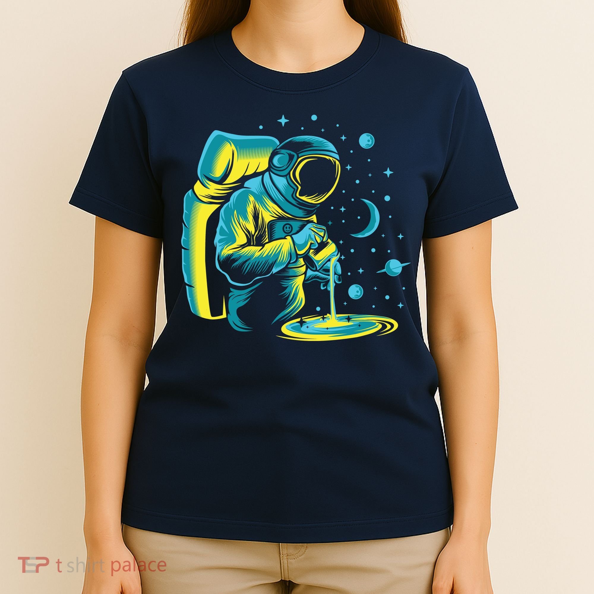 Galaxy Coffee Astronaut Pouring Coffee T-Shirt
