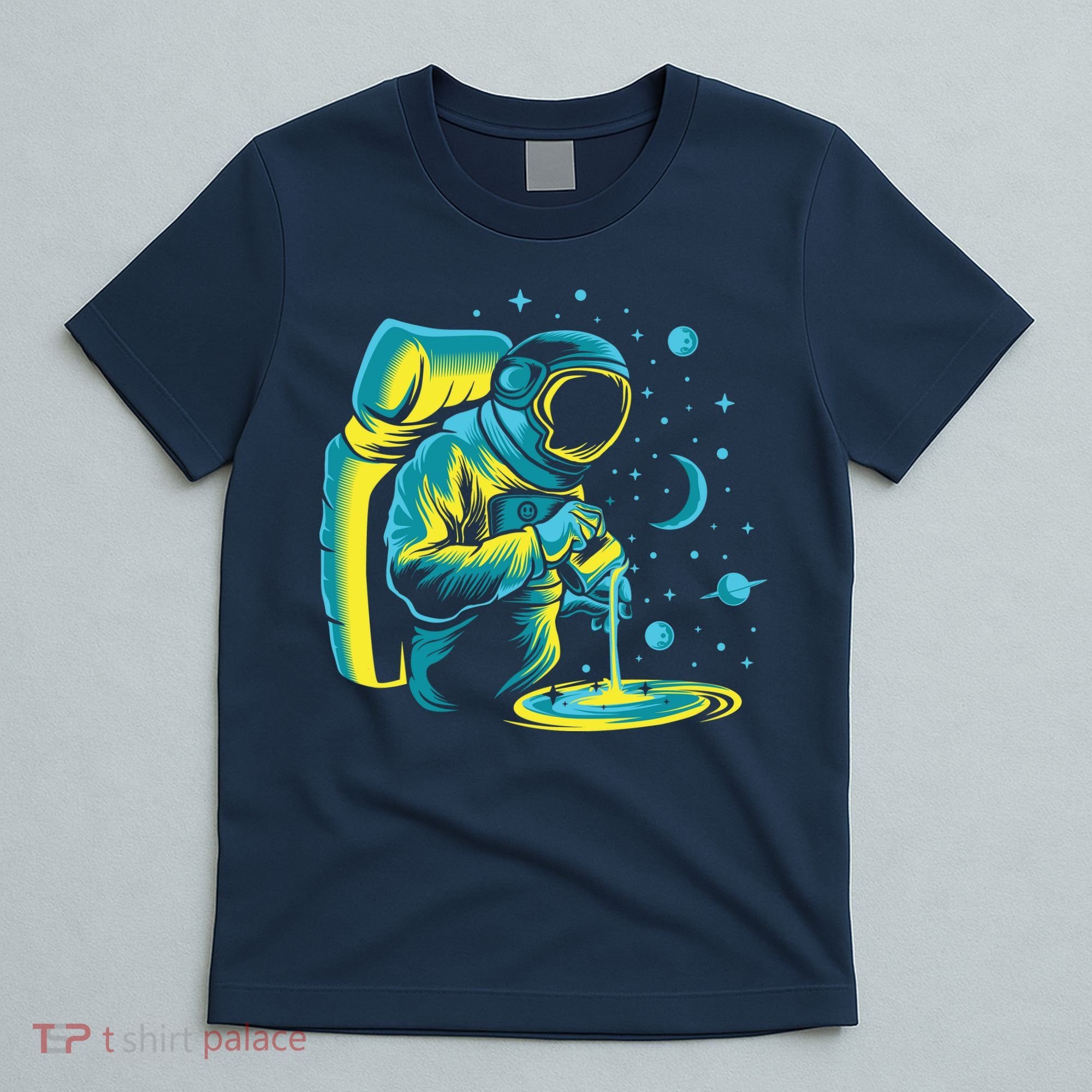 Galaxy Coffee Astronaut Pouring Coffee T-Shirt