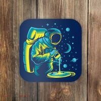 Galaxy Coffee Astronaut Pouring Coffee Coaster thumb 0