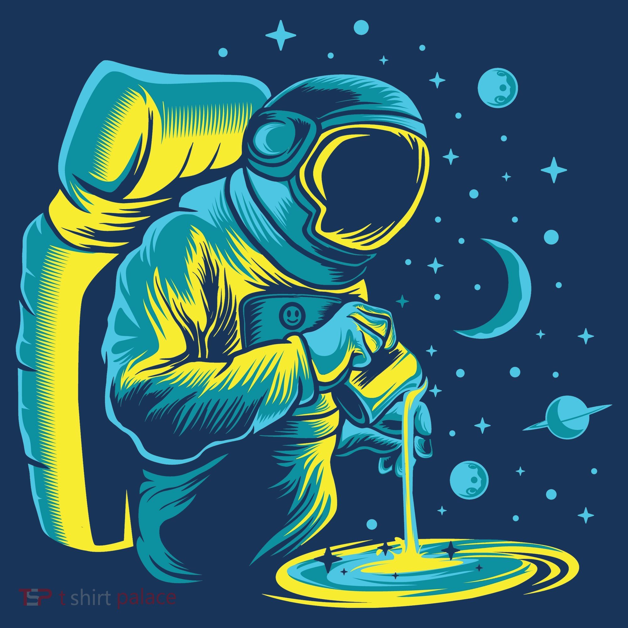 Galaxy Coffee Astronaut Pouring Coffee Pajama Set