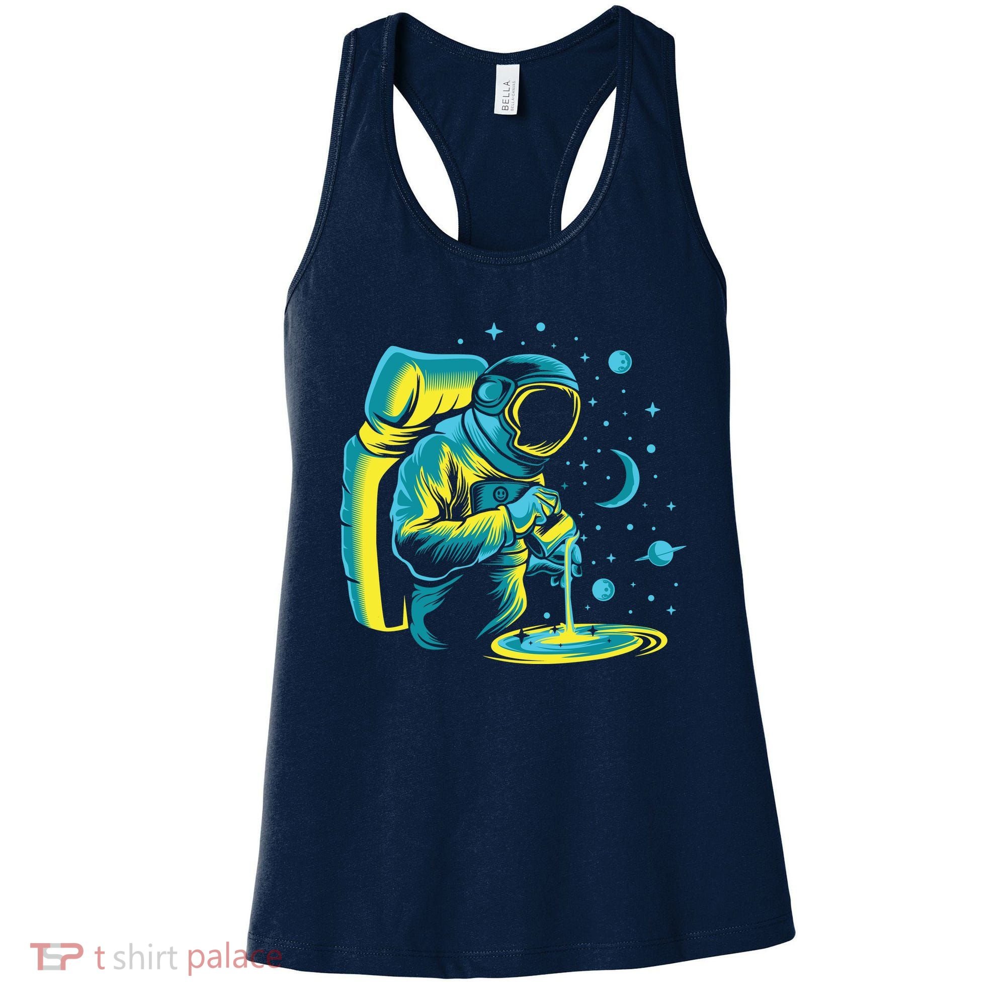 Galaxy Coffee Astronaut Pouring Coffee Women's Tank Top