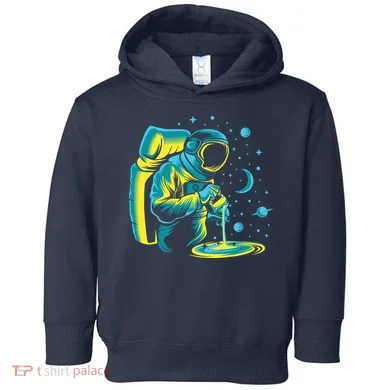Galaxy Coffee Astronaut Pouring Coffee Toddler Hoodie