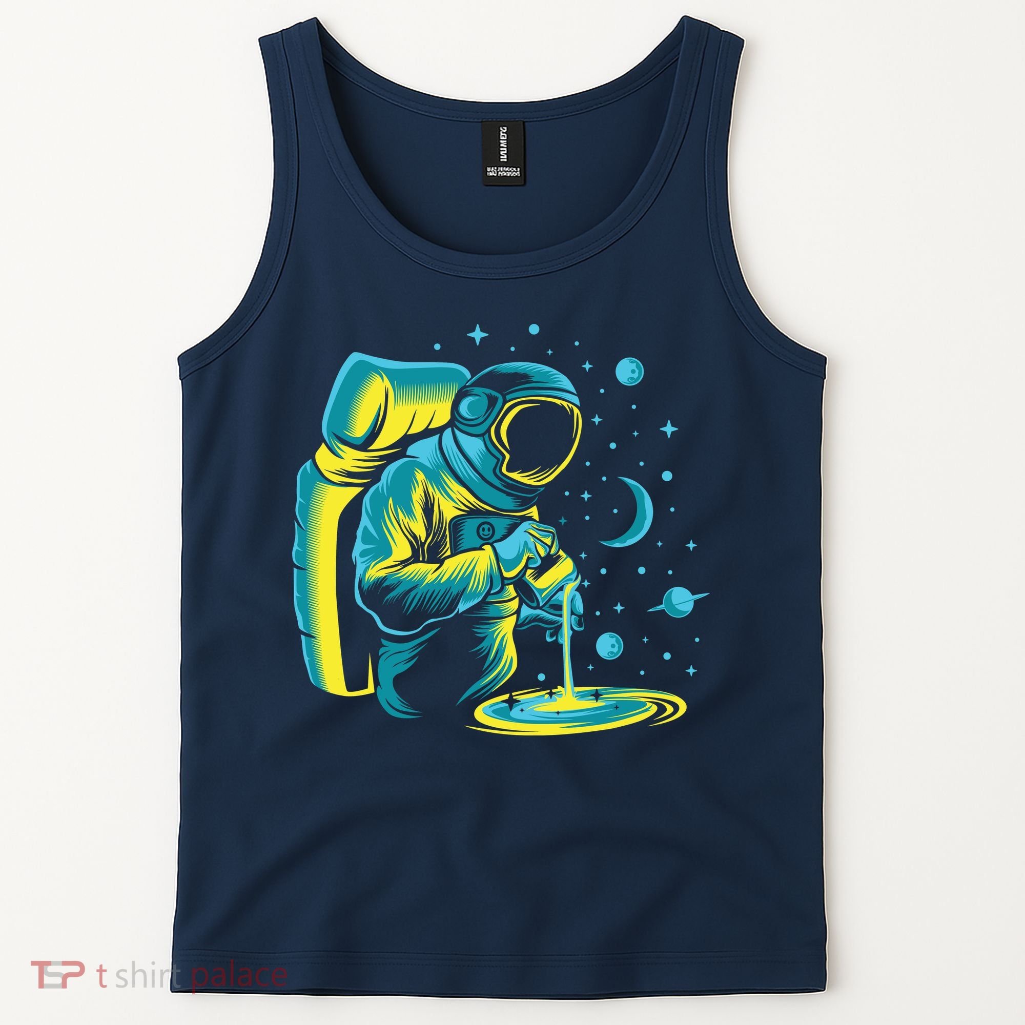 Galaxy Coffee Astronaut Pouring Coffee Tank Top