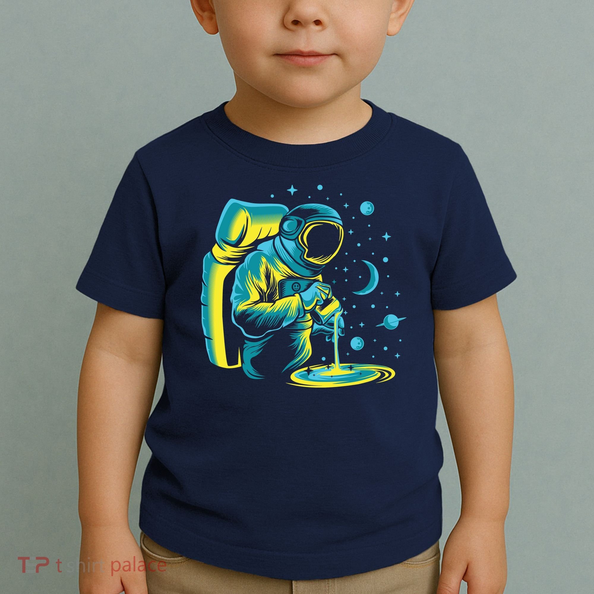 Galaxy Coffee Astronaut Pouring Coffee Toddler T-Shirt