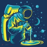 Galaxy Coffee Astronaut Pouring Coffee Kids Sweatshirt thumb 2