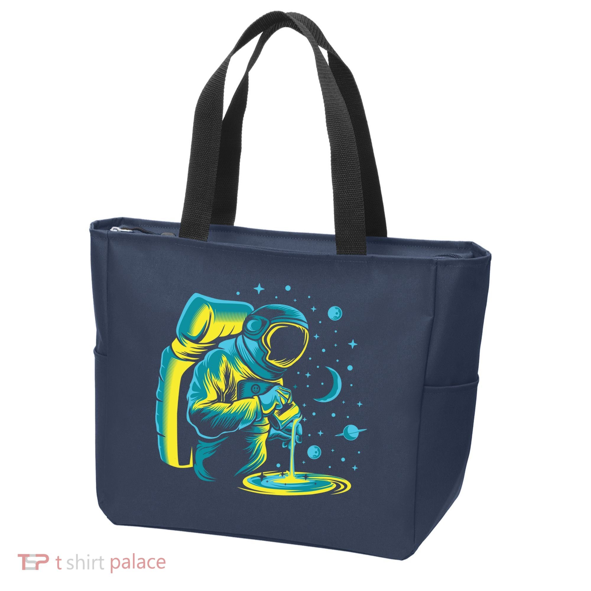Galaxy Coffee Astronaut Pouring Coffee Tote Bag