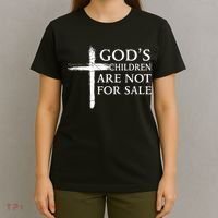 Gods Children Are Not For Sale Cross Christian T-Shirt thumb 4