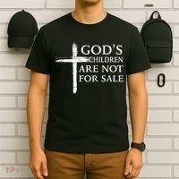 Gods Children Are Not For Sale Cross Christian T-Shirt thumb 6