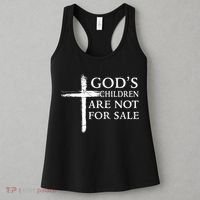 Gods Children Are Not For Sale Cross Christian Women's Tank Top thumb 3
