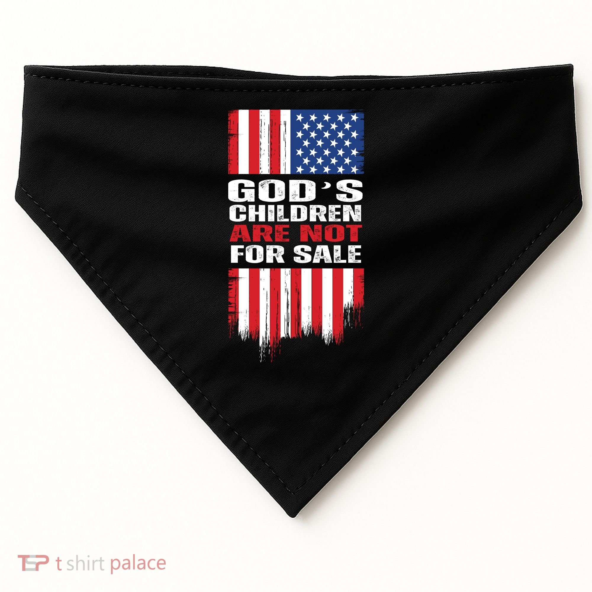 Gods Children Are Not For Sale American Flag USA-Made Doggie Bandana