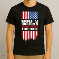 Gods Children Are Not For Sale American Flag T-Shirt thumb 3