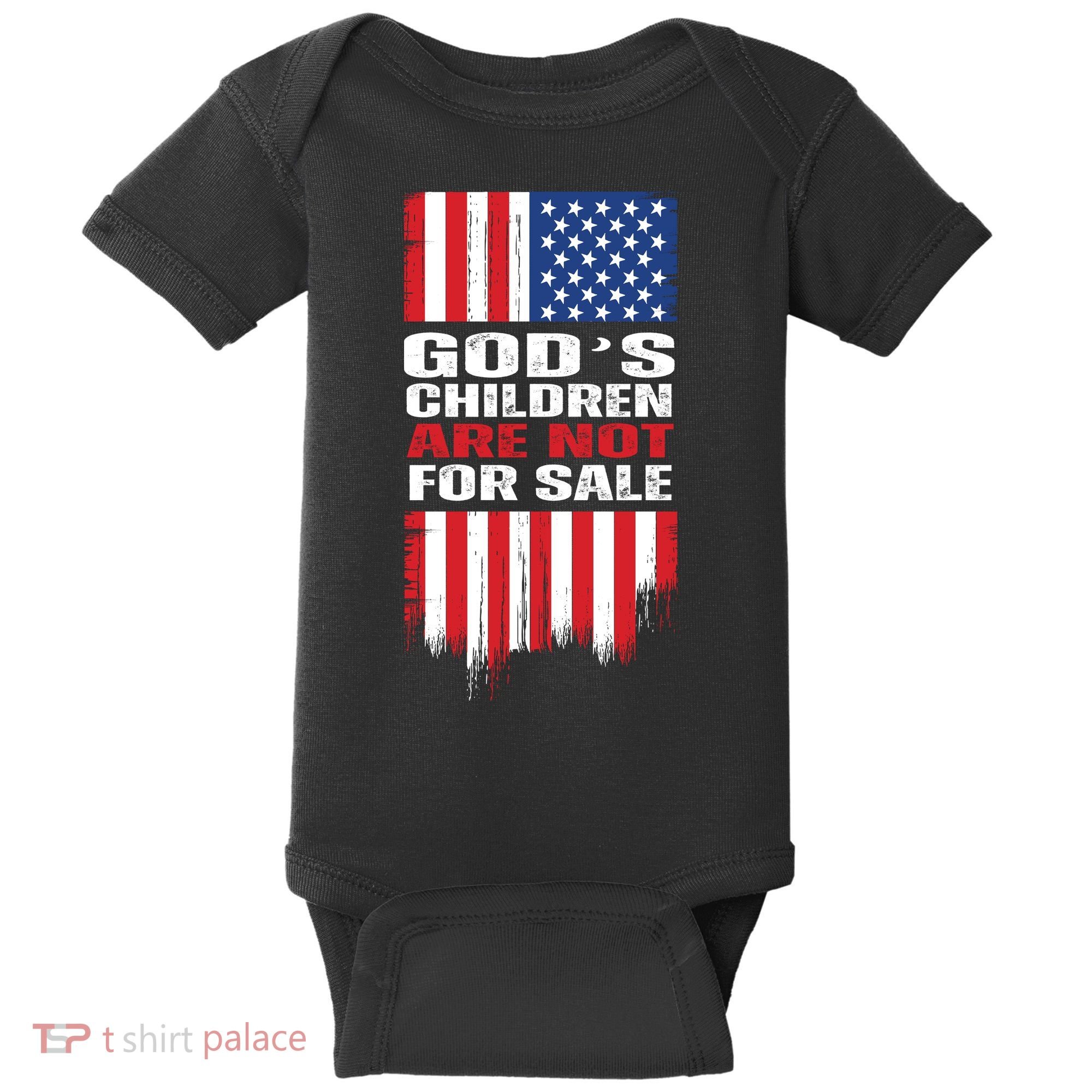 Gods Children Are Not For Sale American Flag Baby Bodysuit
