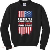 Gods Children Are Not For Sale American Flag Kids Sweatshirt thumb 0