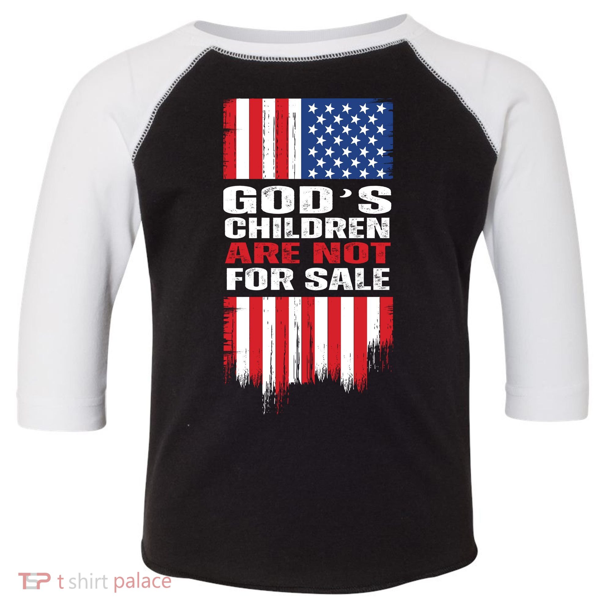 Gods Children Are Not For Sale American Flag Toddler Fine Jersey T-Shirt