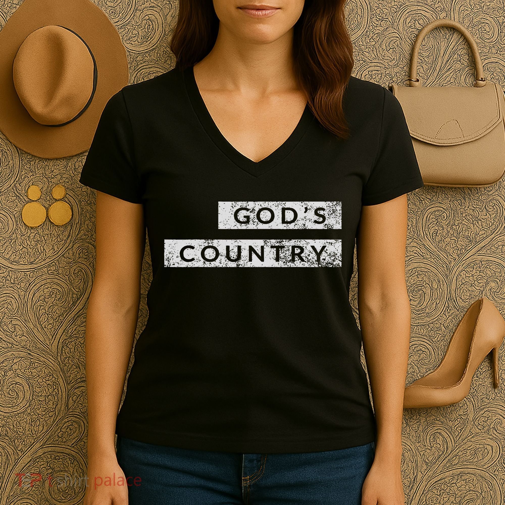 God's Country American Blake Concert Women's V-Neck T-Shirt