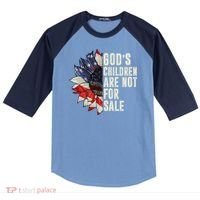 Gods Children Are Not For Sale Floral Flag Raglan Baseball Sleeve Shirt thumb 0