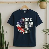 Gods Children Are Not For Sale Floral Flag T-Shirt thumb 2