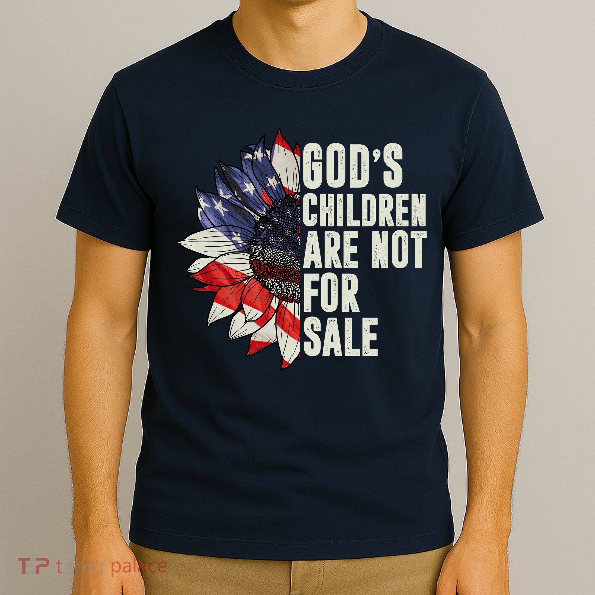 Gods Children Are Not For Sale Floral Flag T-Shirt