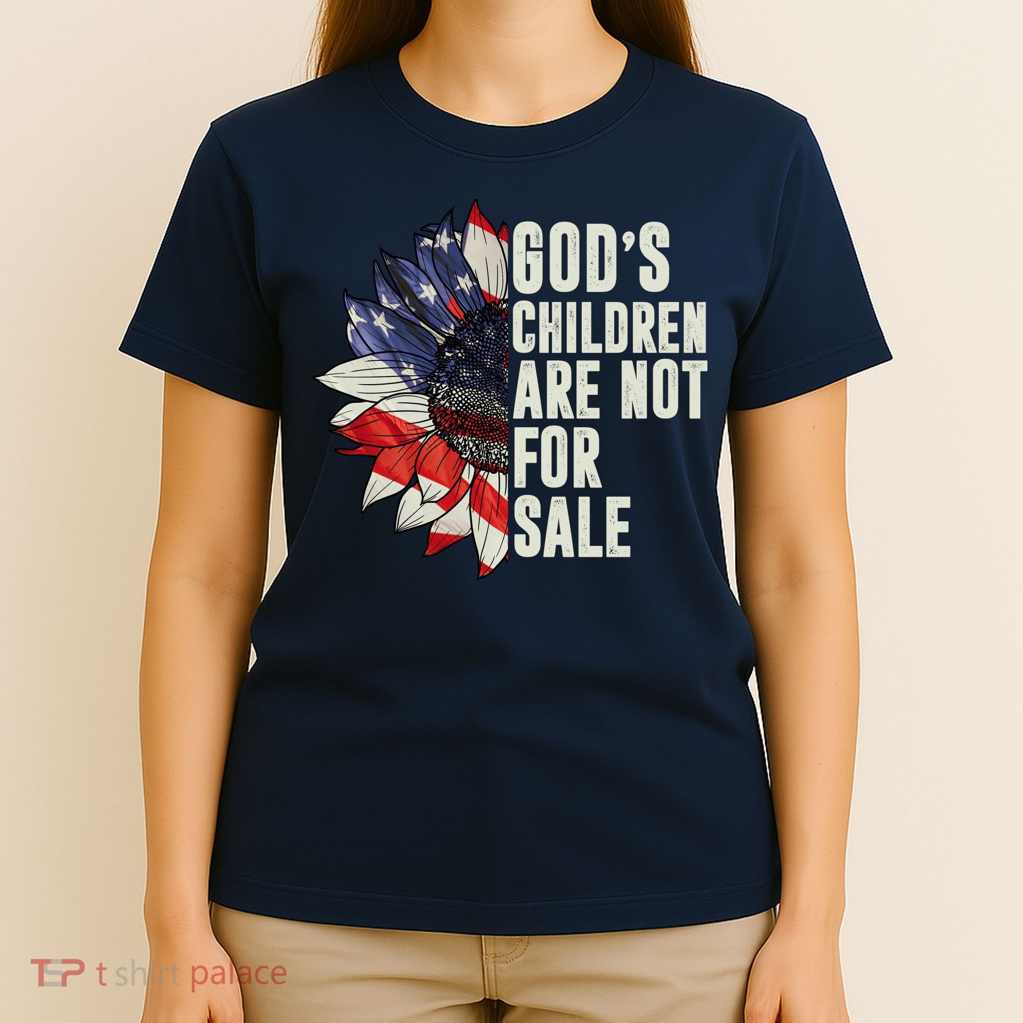 Gods Children Are Not For Sale Floral Flag T-Shirt