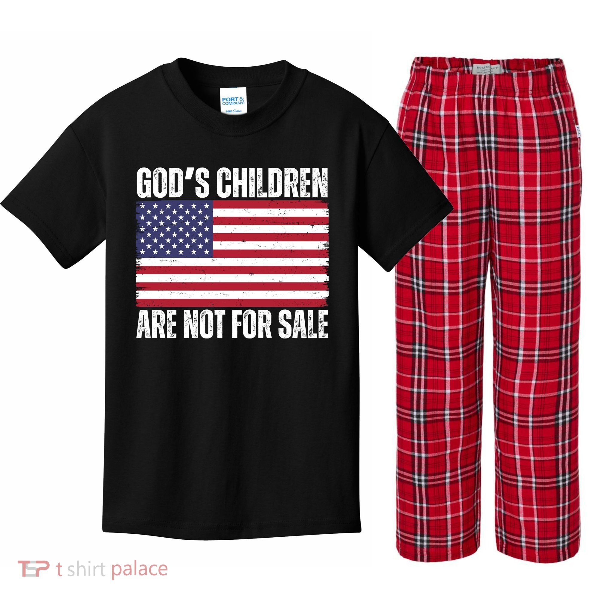 Gods Children Are Not For Sale Funny Political Kids Plaid Pajama Set